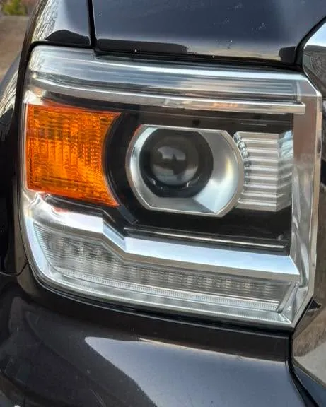 Restored, clear truck headlight